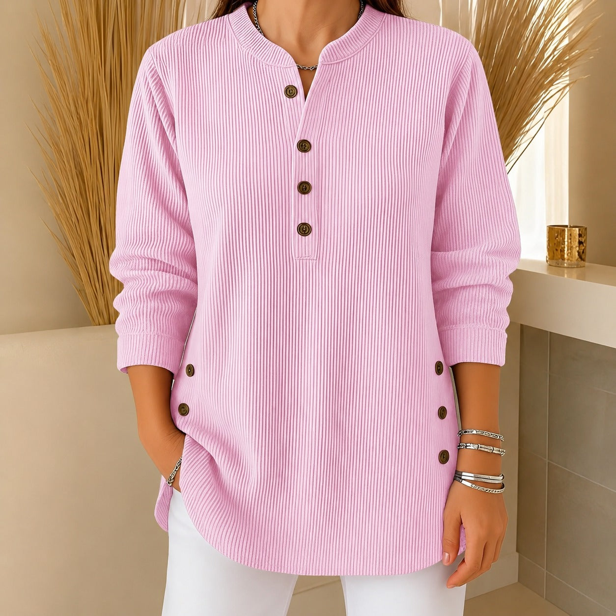 Jocelyn - A casual women's sweater with buttons