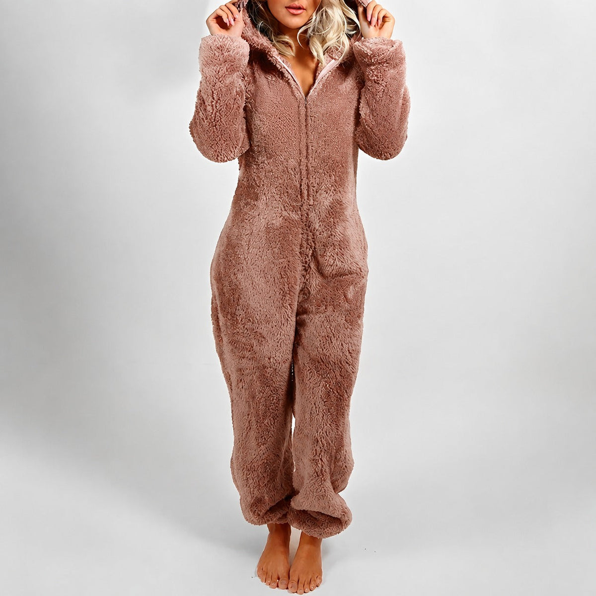 Jasmine - Warm hooded jumpsuit for women