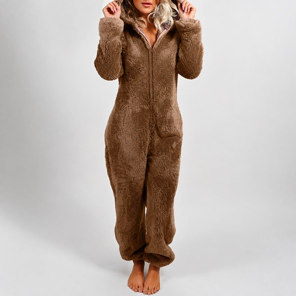 Jasmine - Warm hooded jumpsuit for women