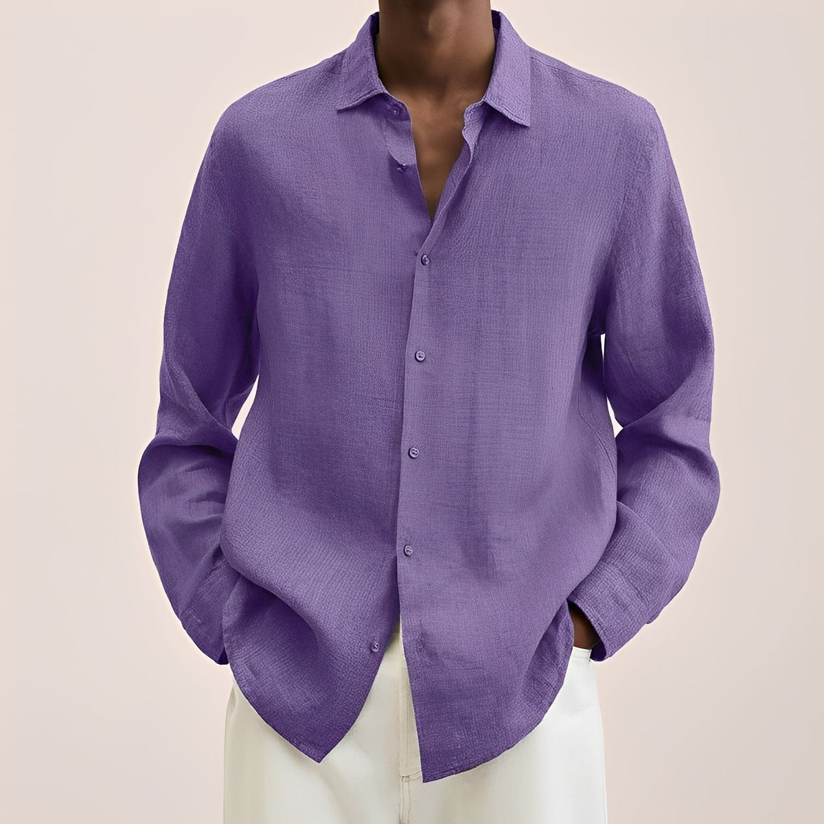 Calvin - Long-sleeved shirt for men made of lightweight fabric