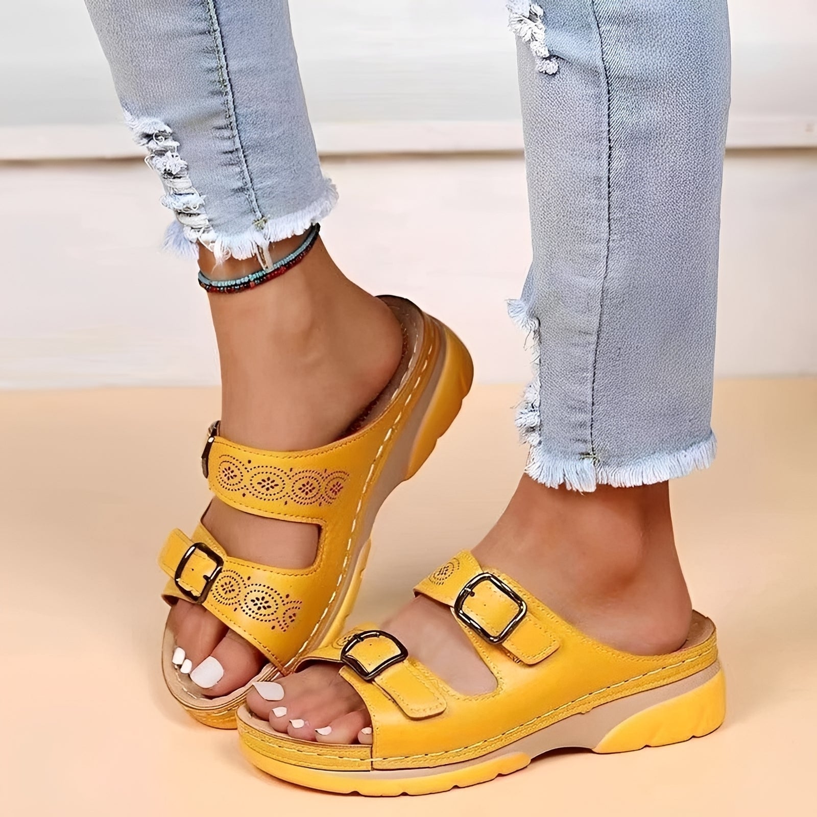 Comfyflex - Sandals with Double Buckles
