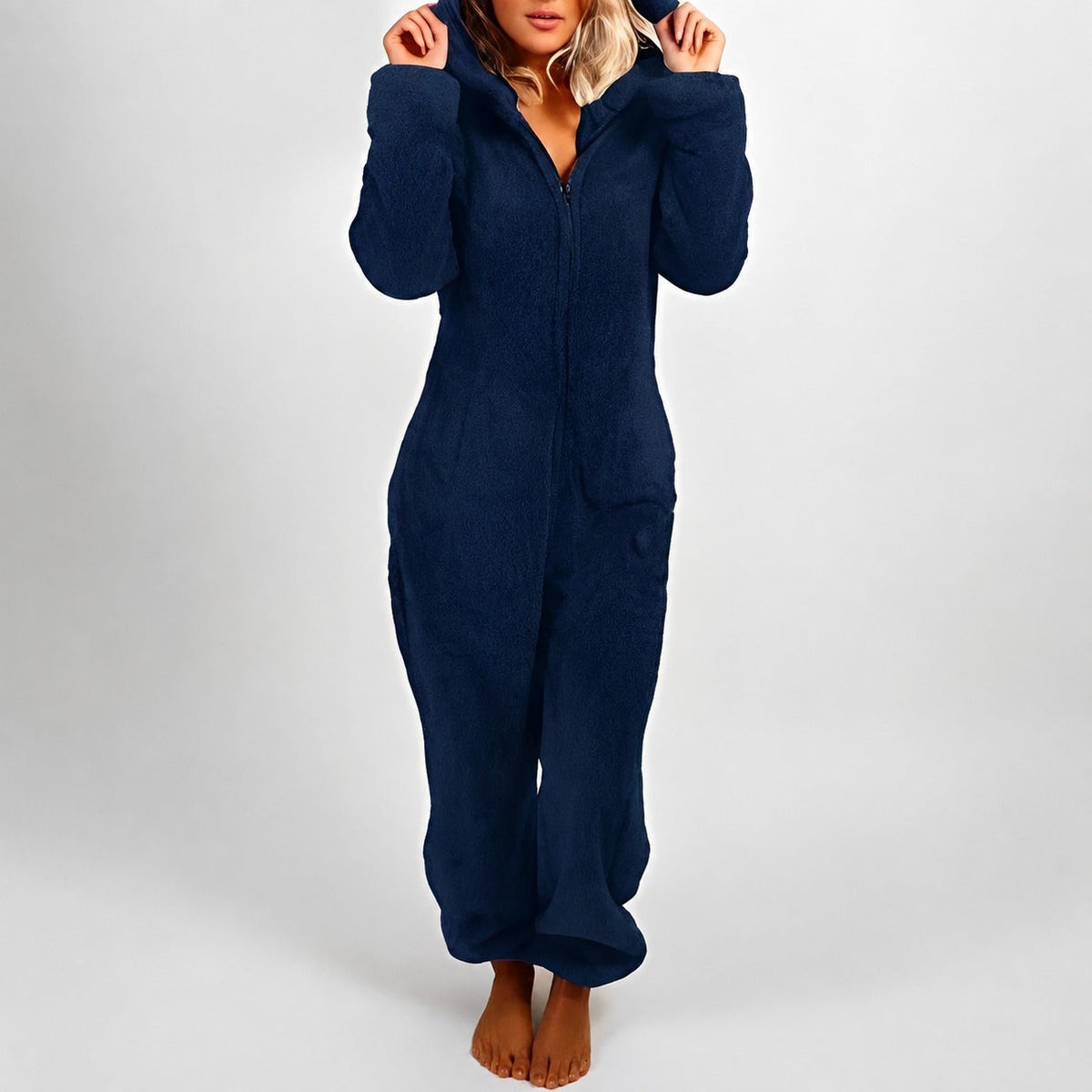 Jasmine - Warm hooded jumpsuit for women