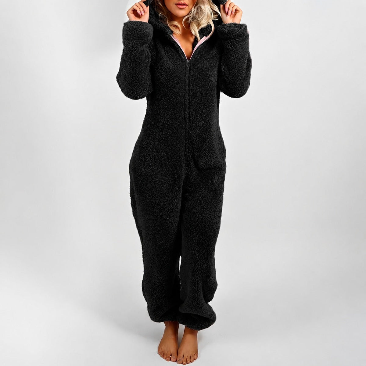 Jasmine - Warm hooded jumpsuit for women