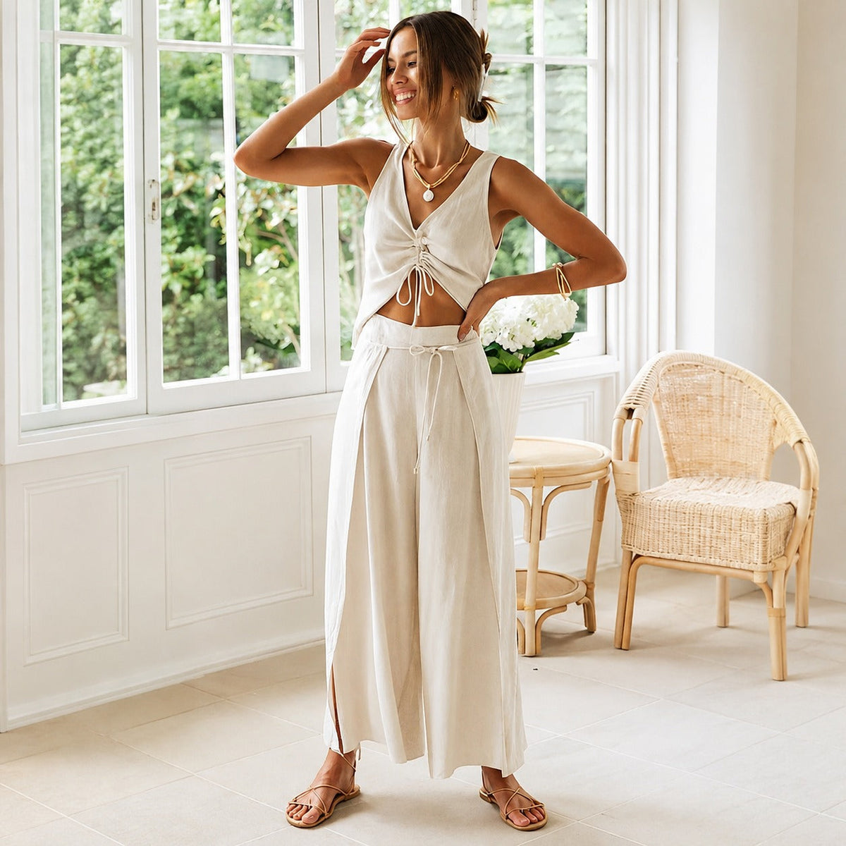 Adrianne - Airy summer set with tie