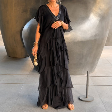 Riza - Dress with pleats and flowing shape
