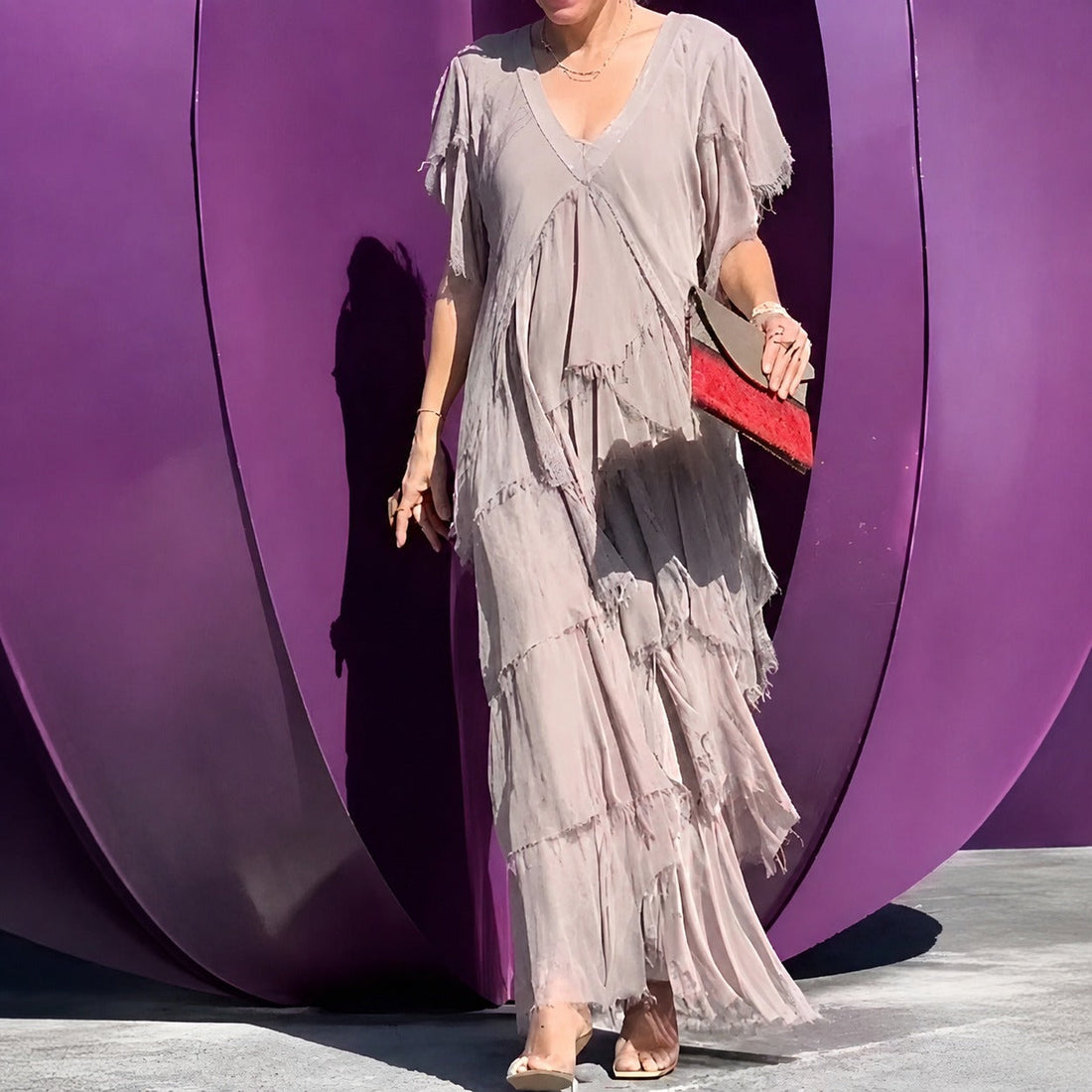 Riza - Dress with pleats and flowing shape