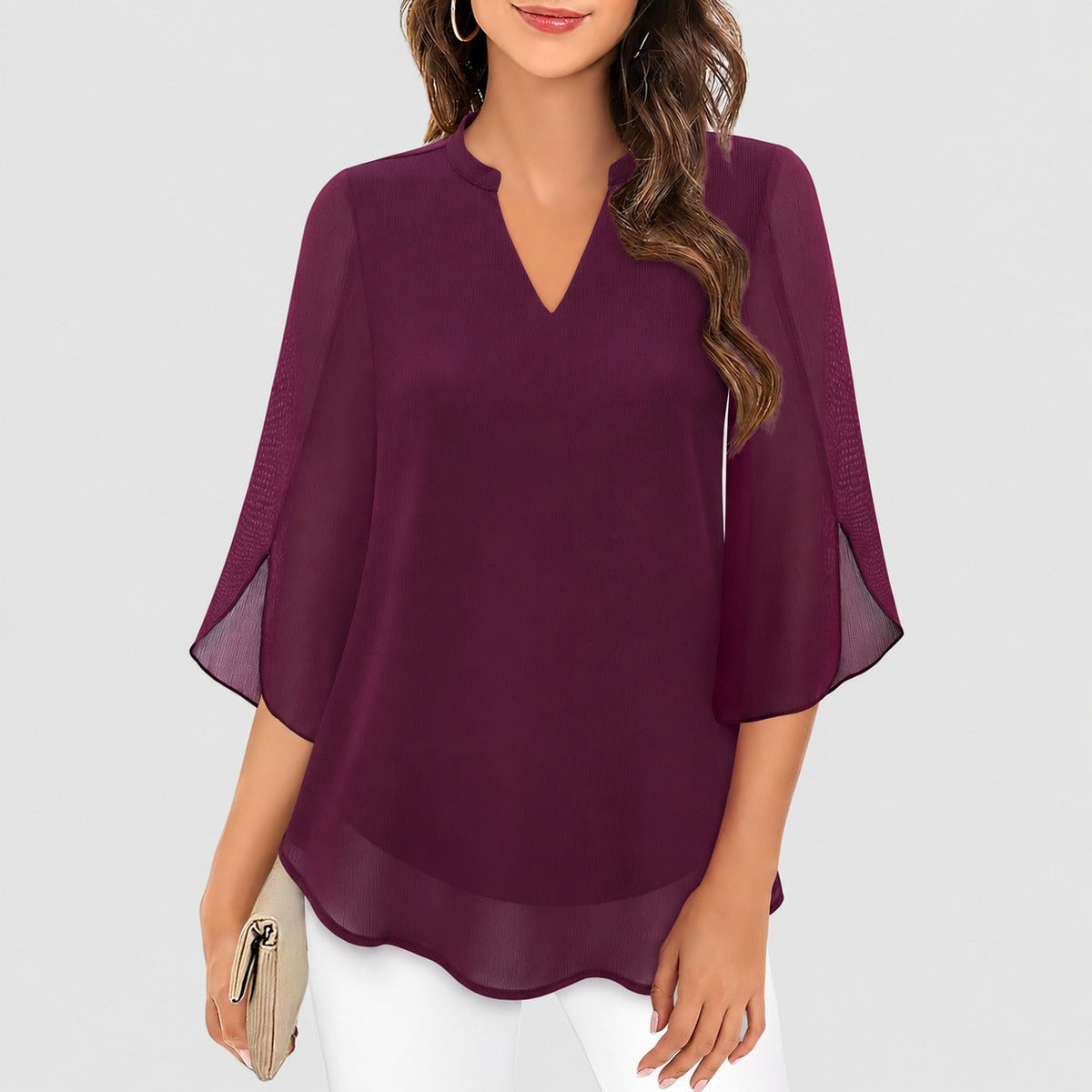 Ella - Breezy top with eye-catching sleeve slits