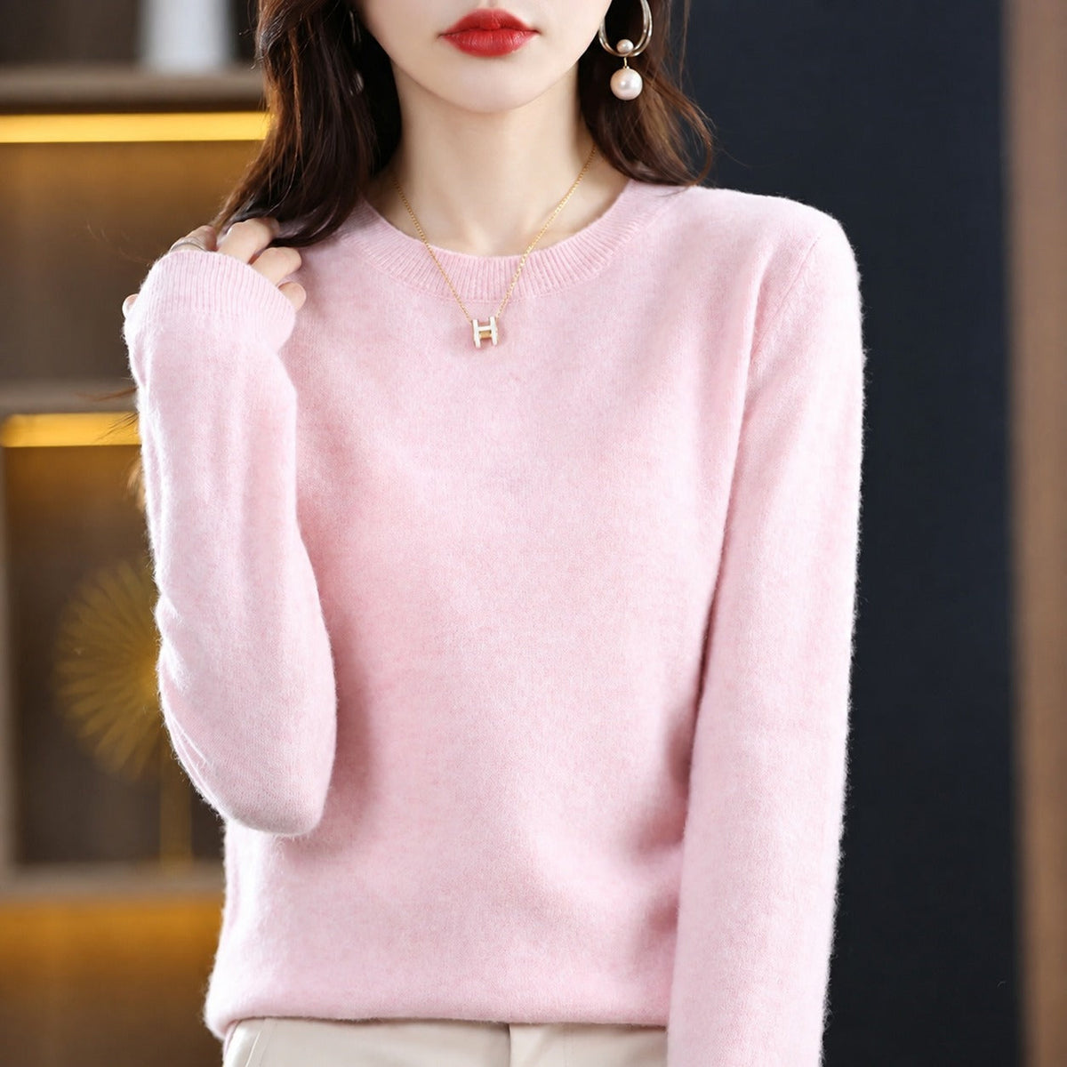 Erica - Casual Crew Neck Women's Sweater