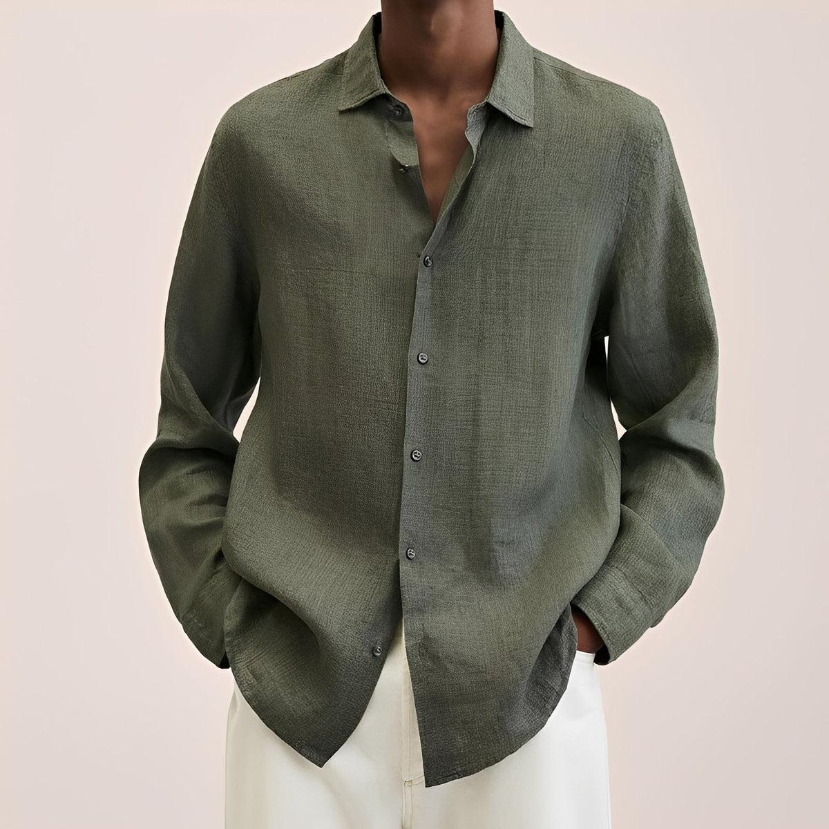 Calvin - Long-sleeved shirt for men made of lightweight fabric