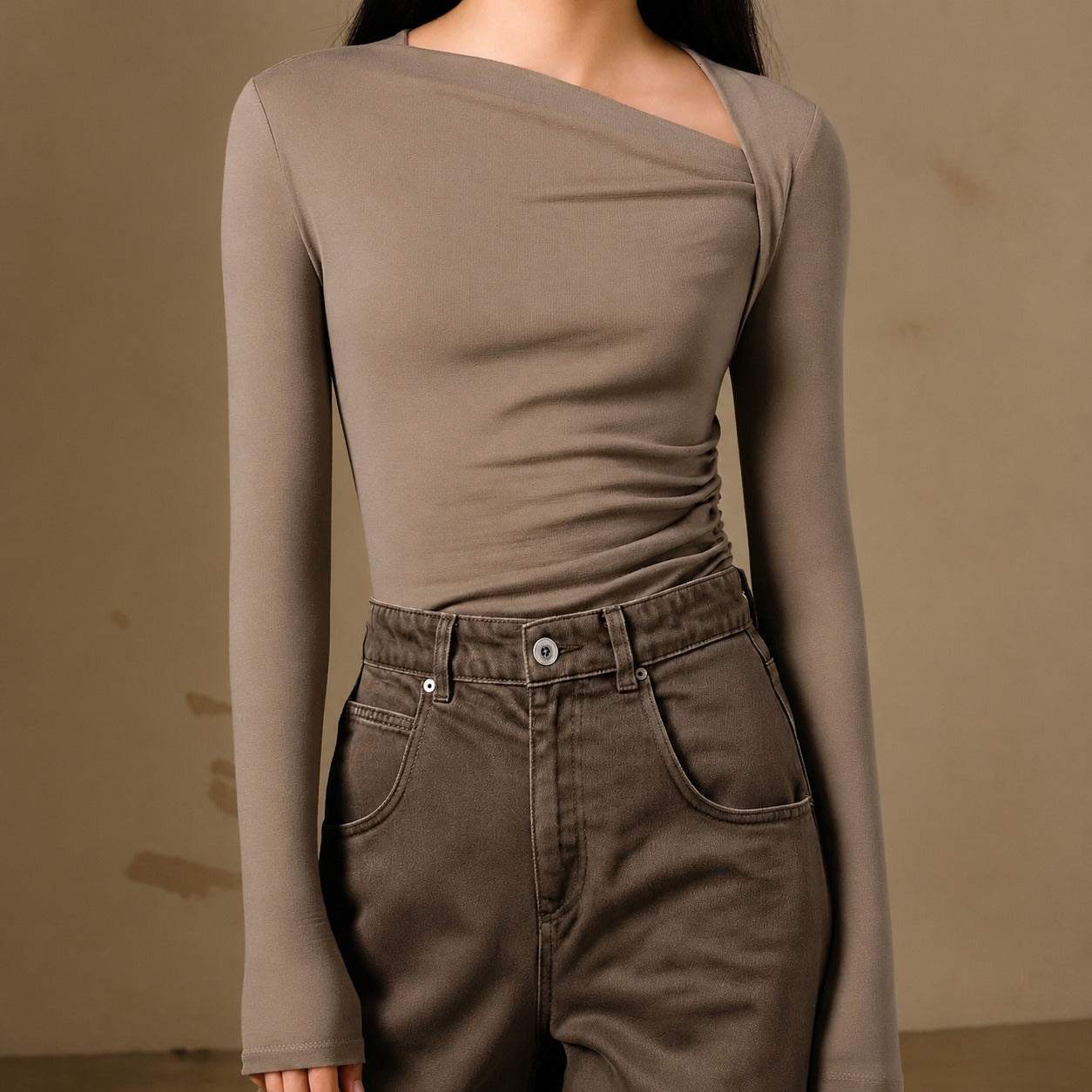 Selina - Ribbed, slim-fit long-sleeve top