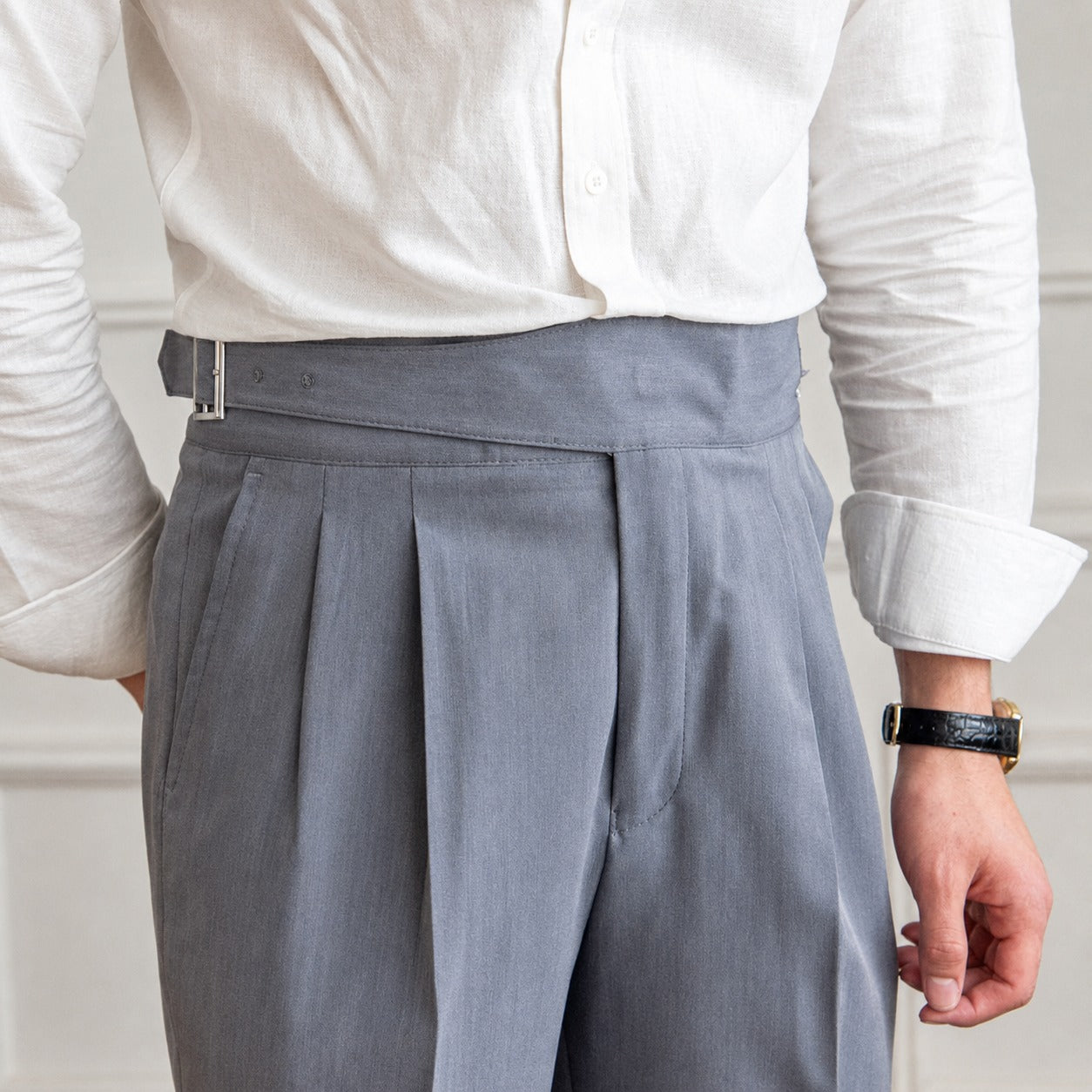 Bronson - Men's formal pants with adjustable buckle