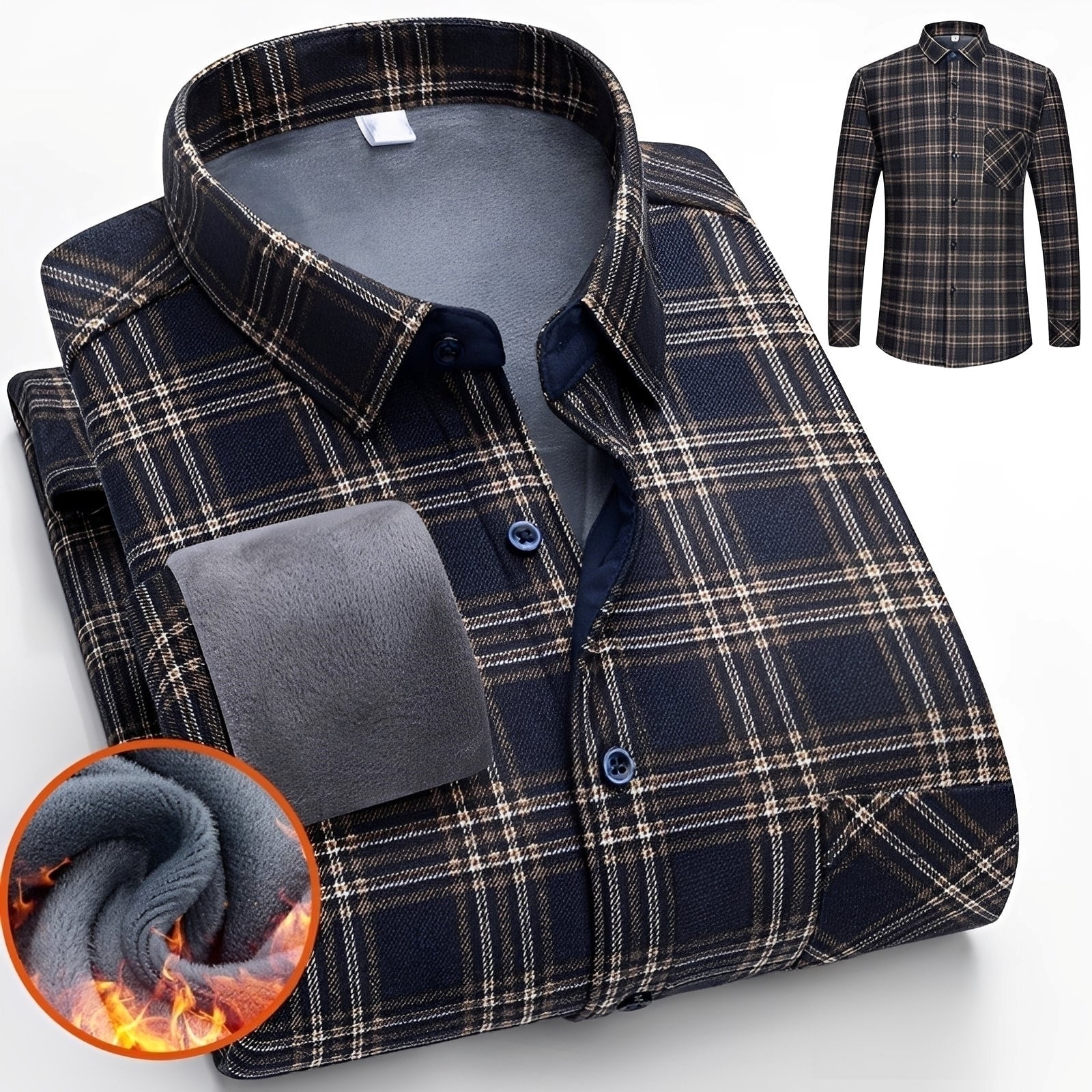 Anton - Stylish, warm checkered shirt for men