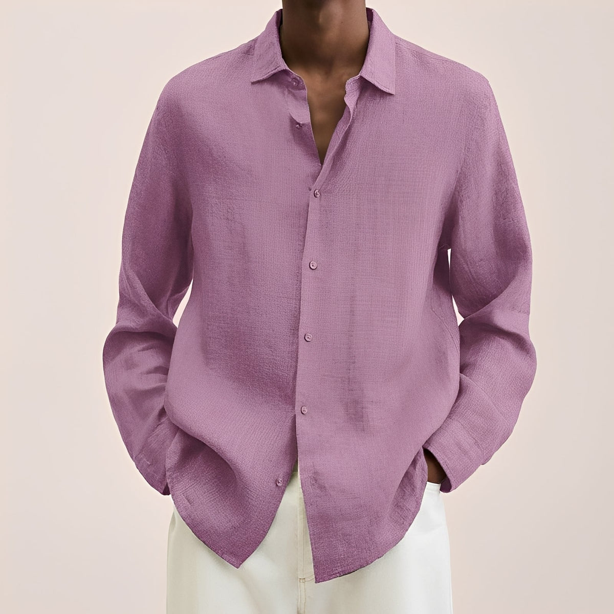 Calvin - Long-sleeved shirt for men made of lightweight fabric