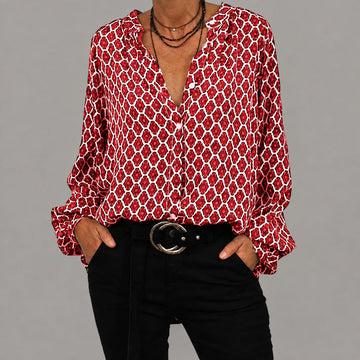 Zara - Casual, Loose-Fitting Blouse with V-Neck
