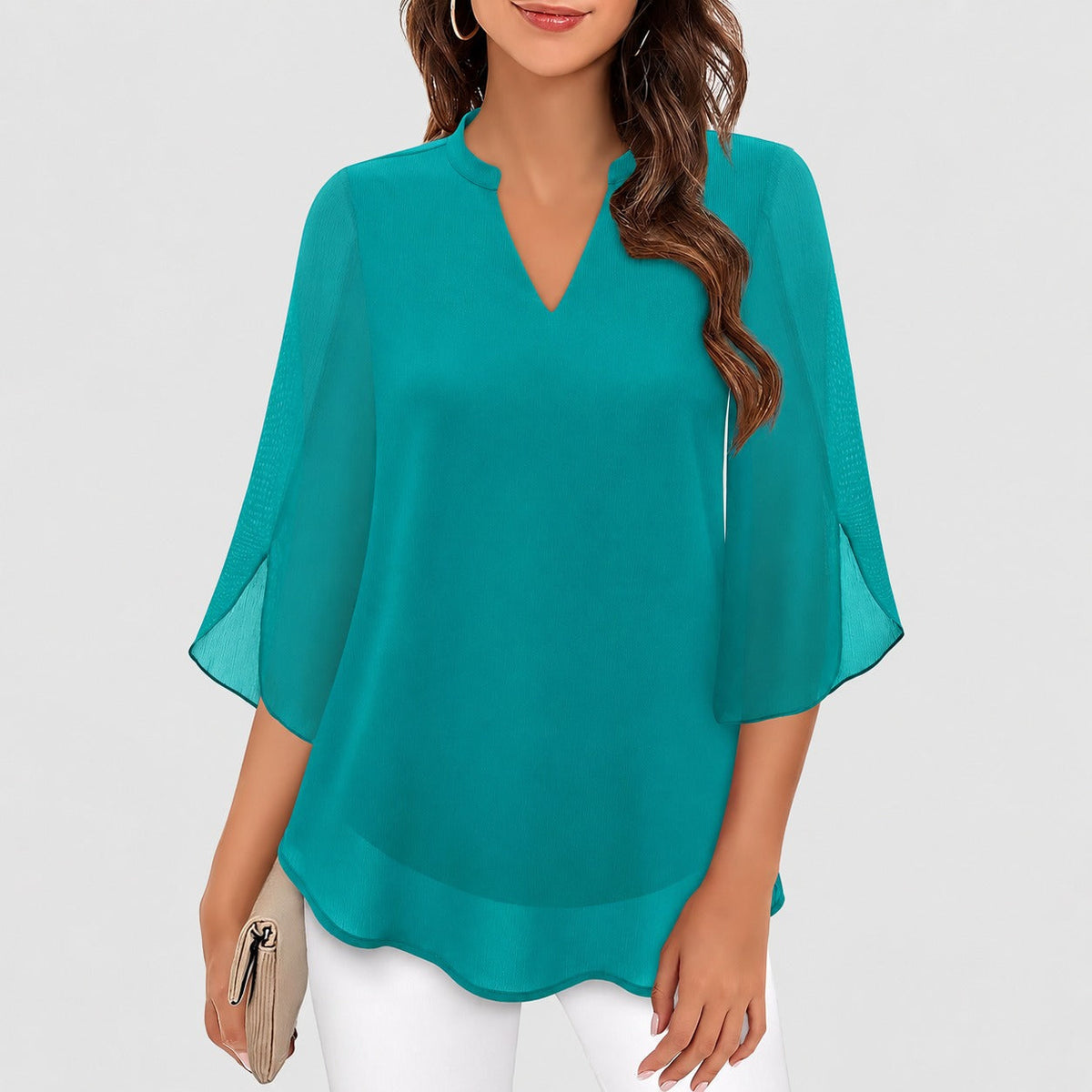 Ella - Breezy top with eye-catching sleeve slits