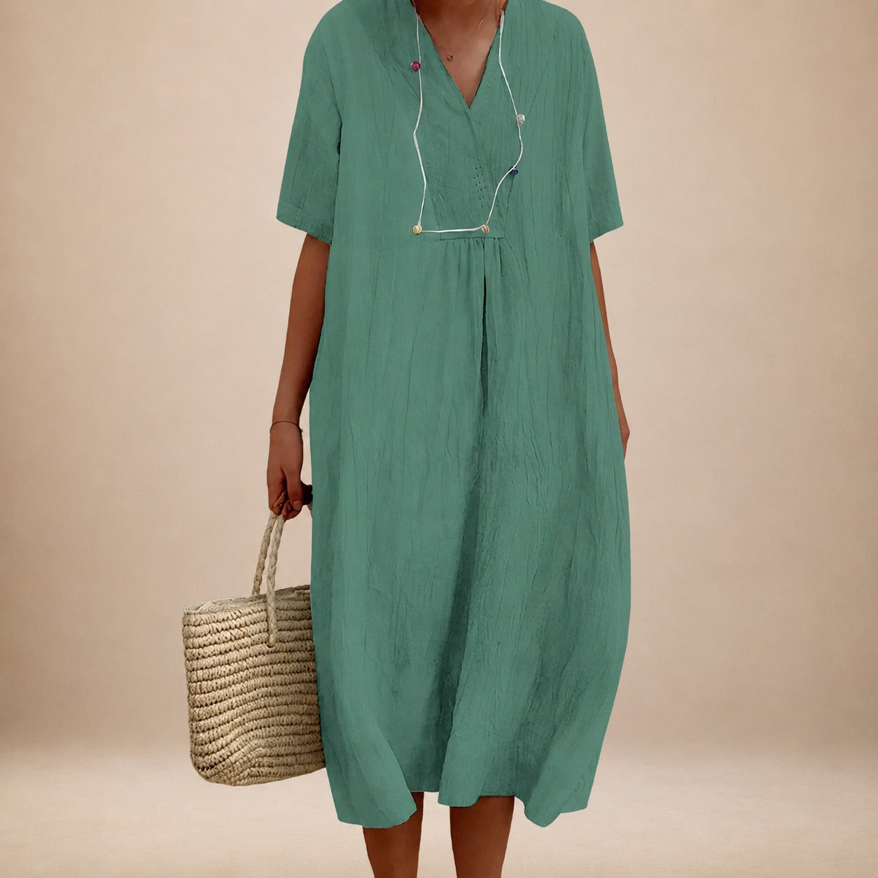 Leilani - Elegant women's dress with V-neck