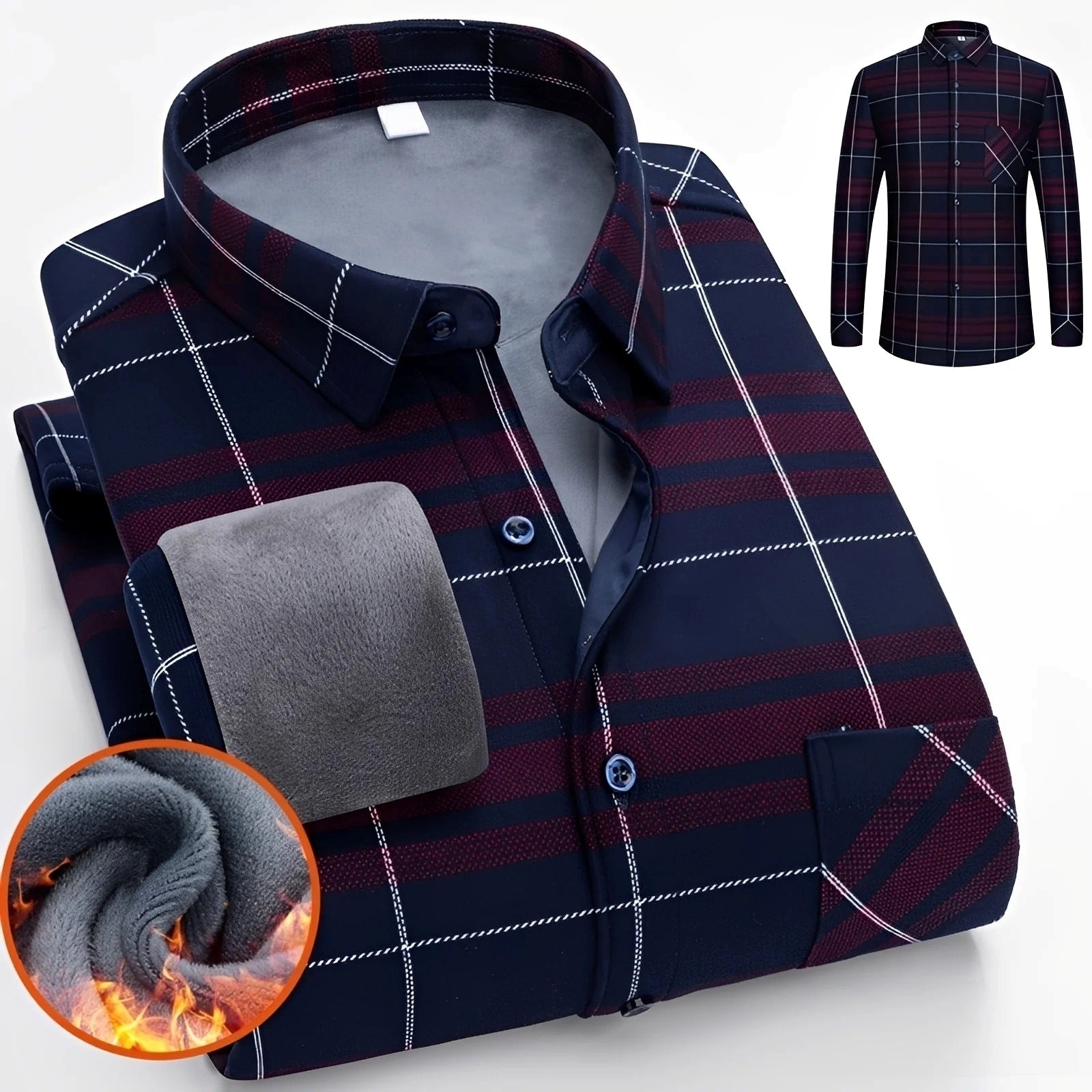 Anton - Stylish, warm checkered shirt for men