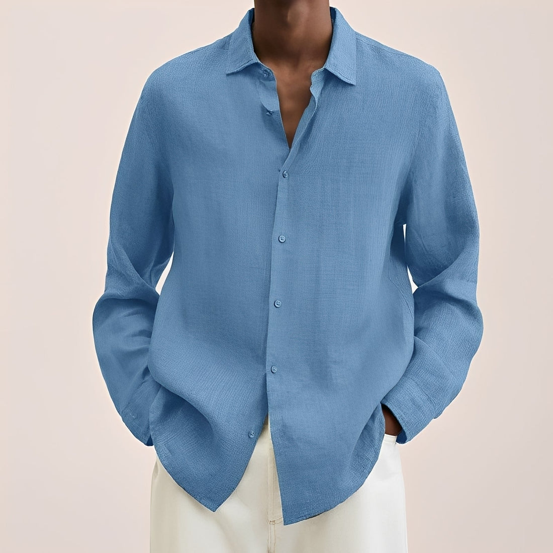 Calvin - Long-sleeved shirt for men made of lightweight fabric