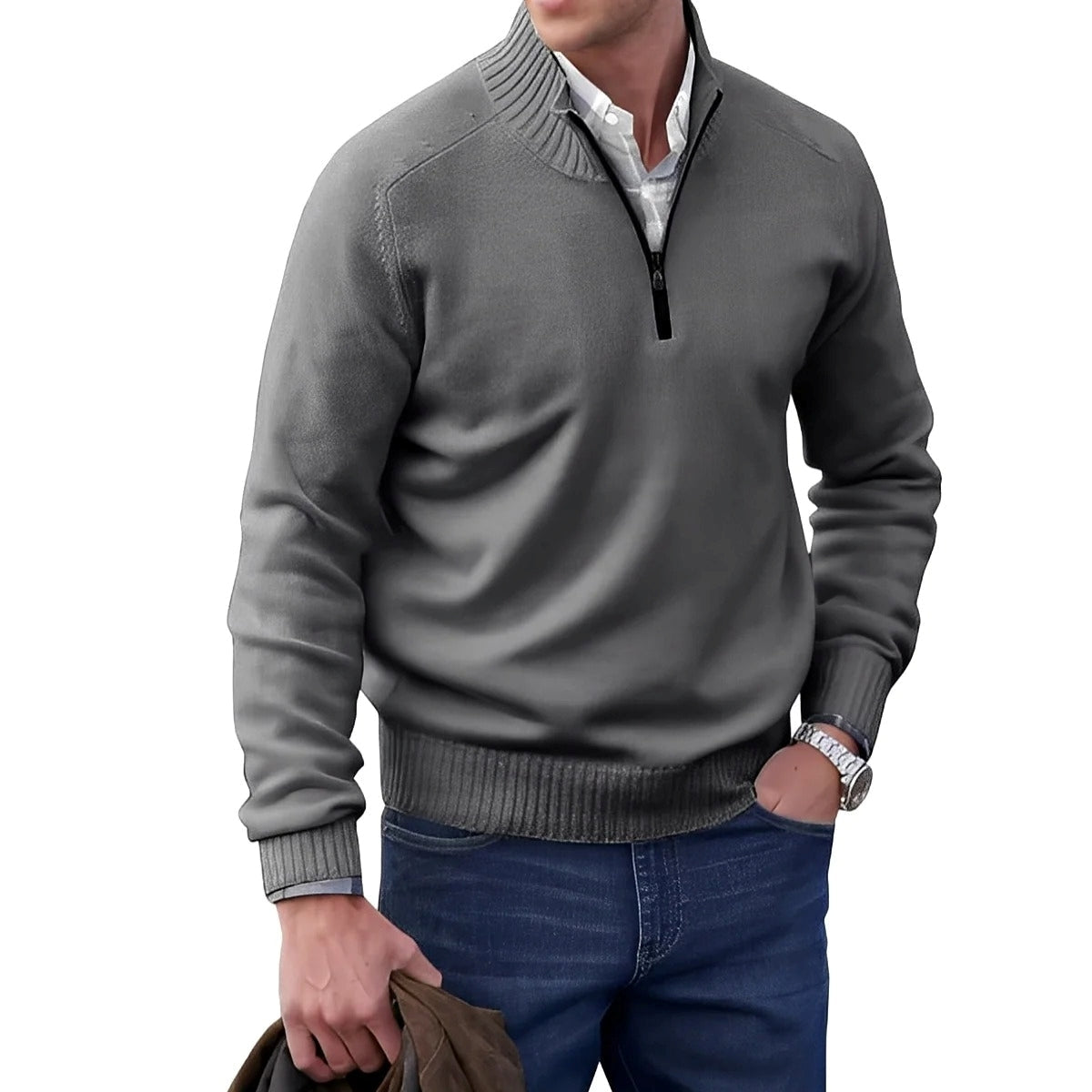 Gabriel - Casual men's sweater with zipper