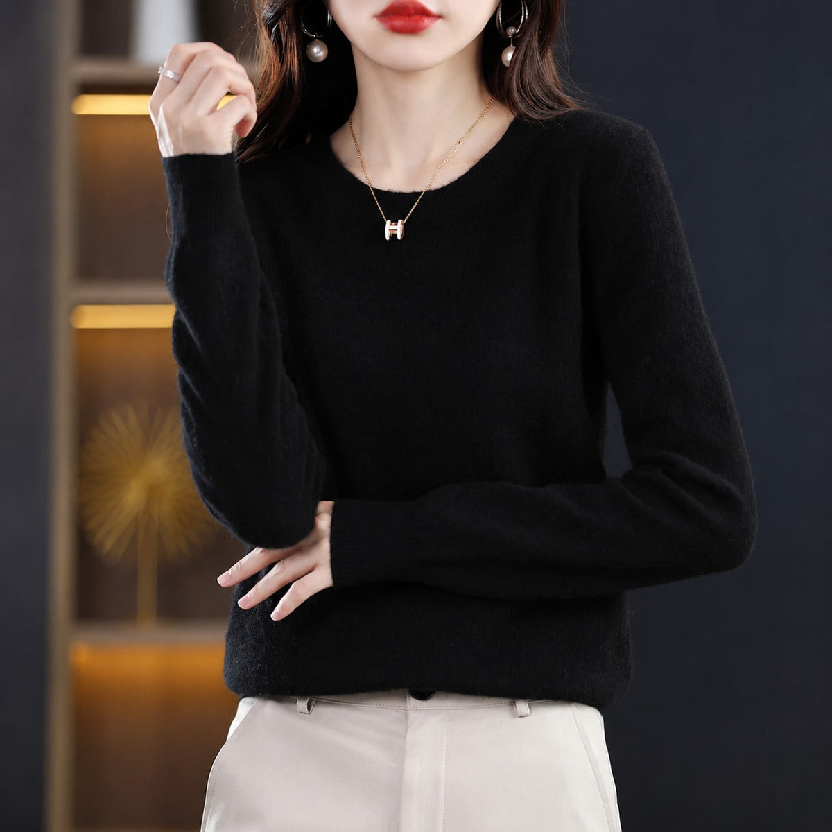 Erica - Casual Crew Neck Women's Sweater