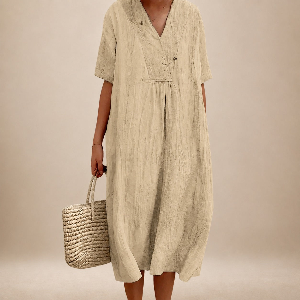 Leilani - Elegant women's dress with V-neck