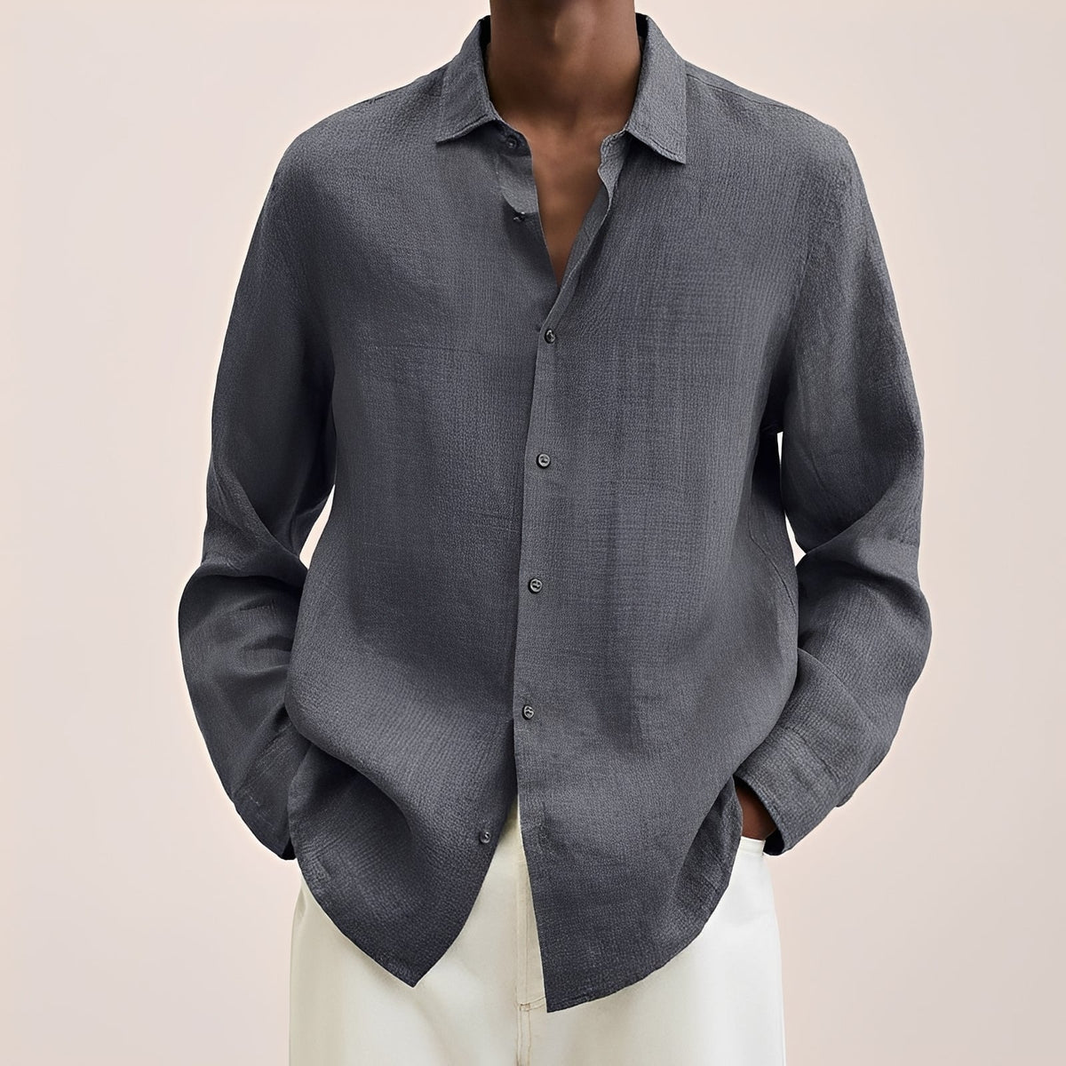 Calvin - Long-sleeved shirt for men made of lightweight fabric