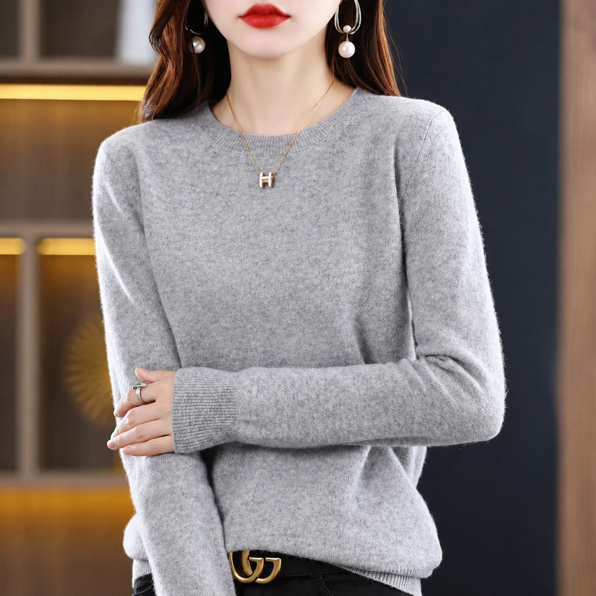 Erica - Casual Crew Neck Women's Sweater