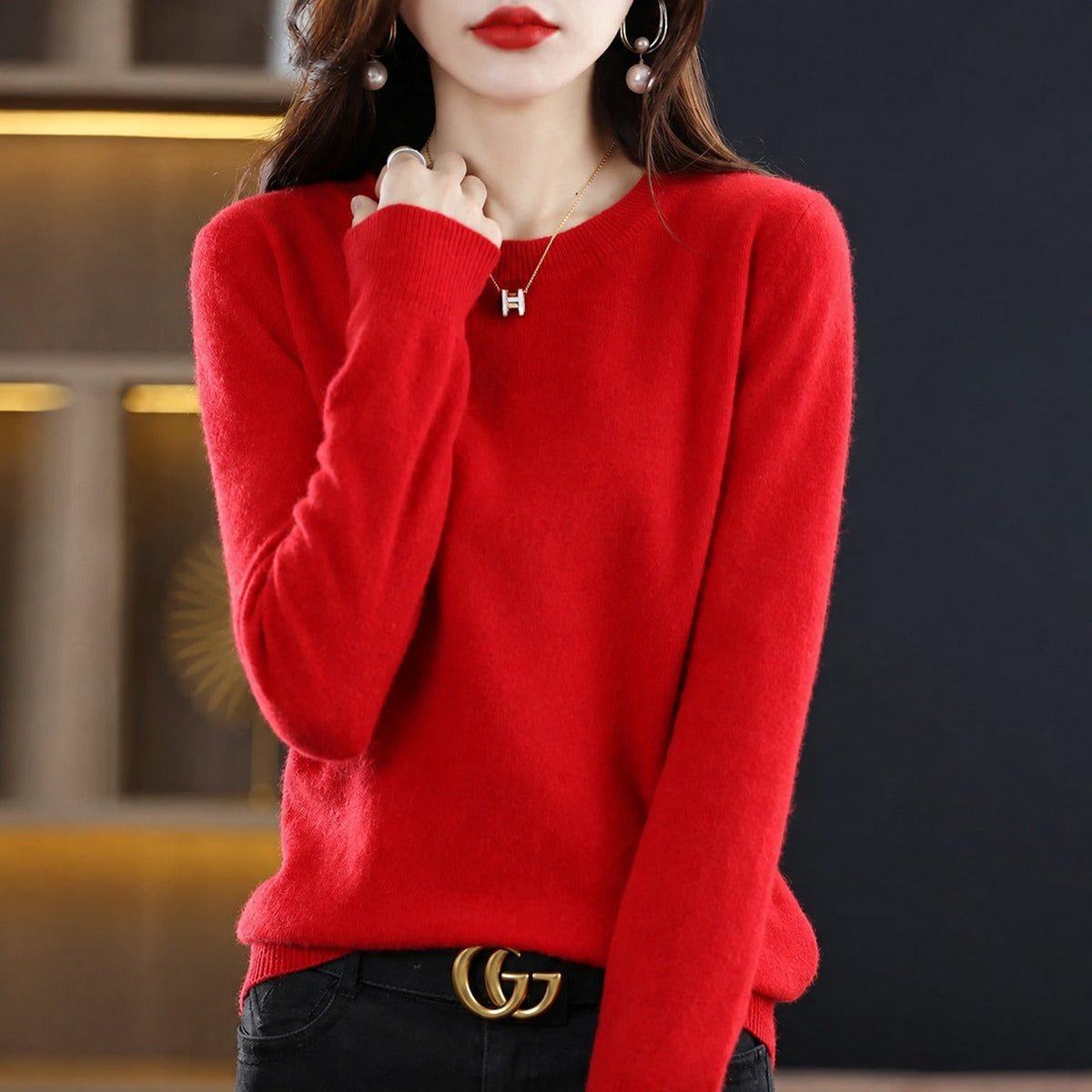 Erica - Casual Crew Neck Women's Sweater