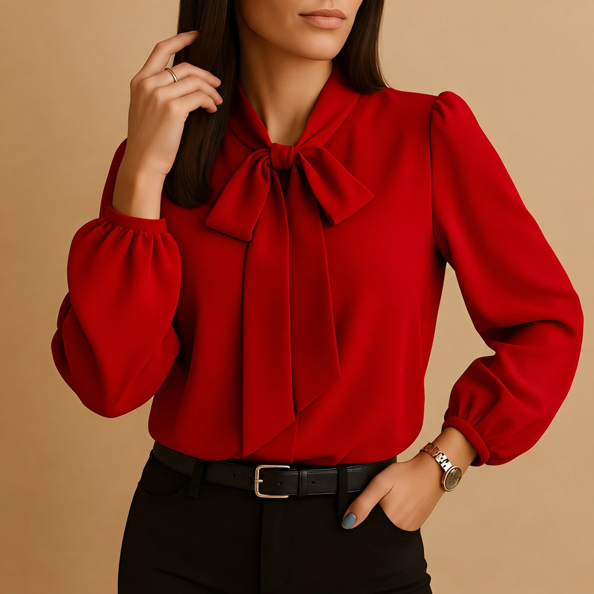 Blainne - Stylish women's blouse with bow