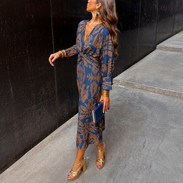 Grace - Elegant Dress with Floral Pattern and Bow