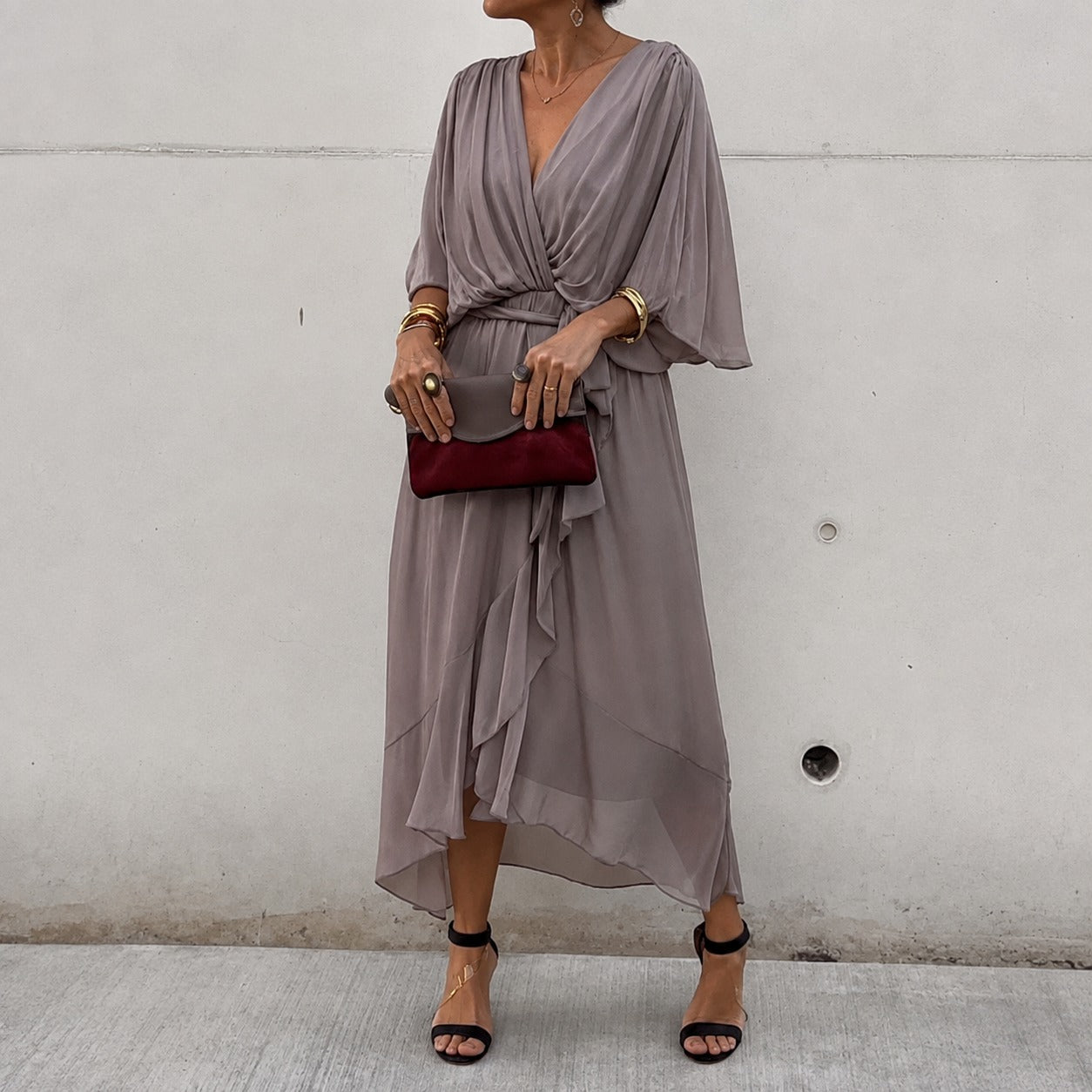 Loisa - Airy dress with V-neck