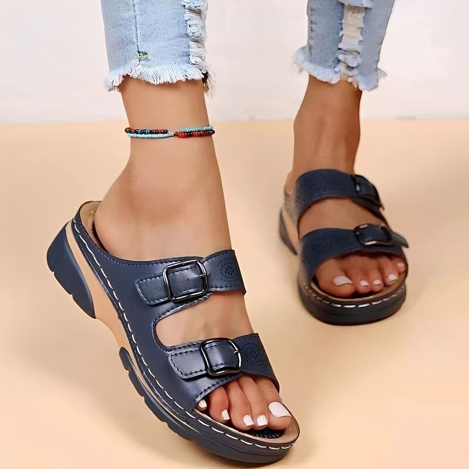Comfyflex - Sandals with Double Buckles