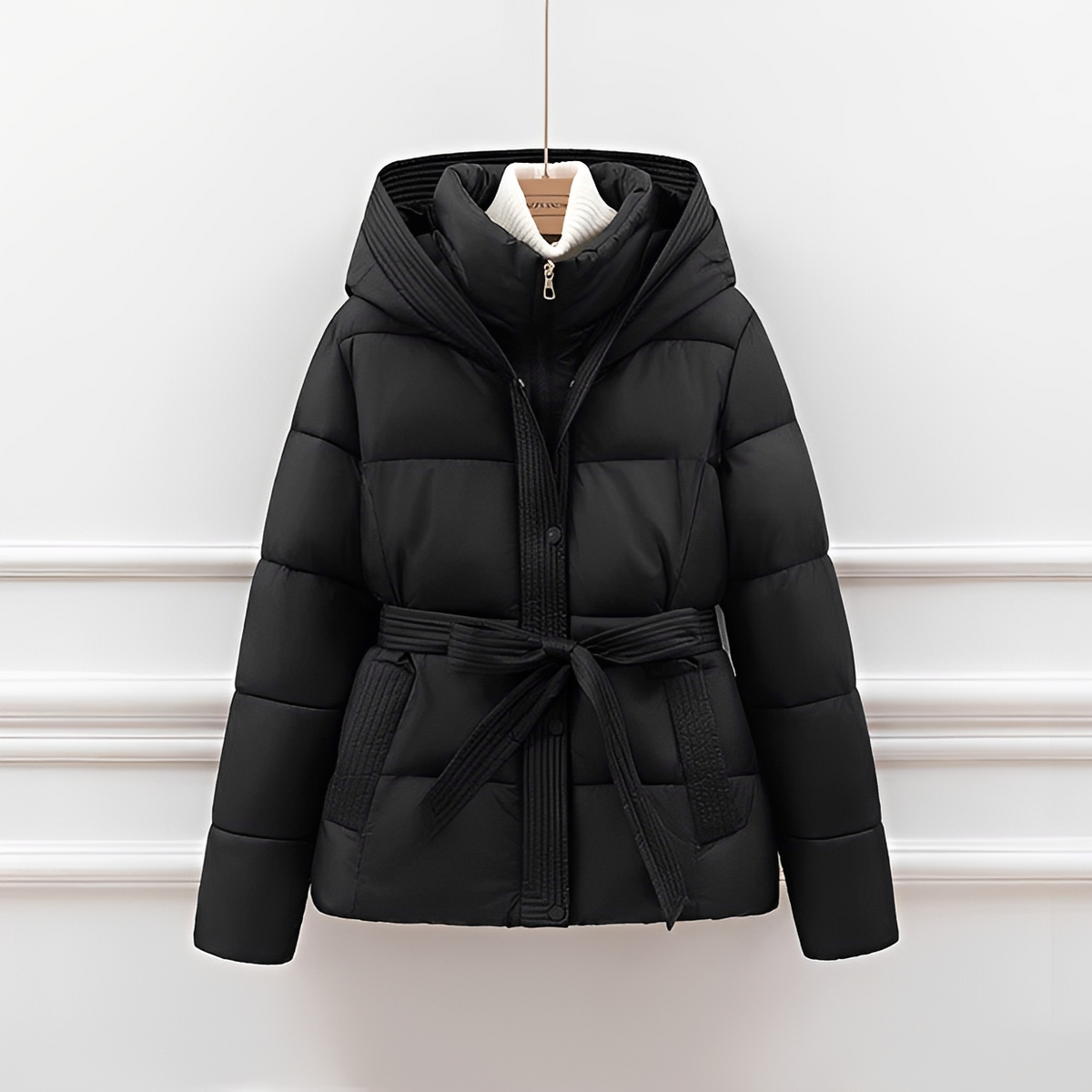 Jackalyn - Cozy jacket with hood and belt