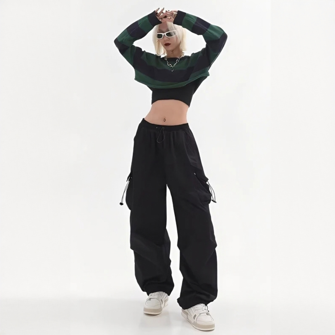 Aimée - Modern cargo pants with wide leg