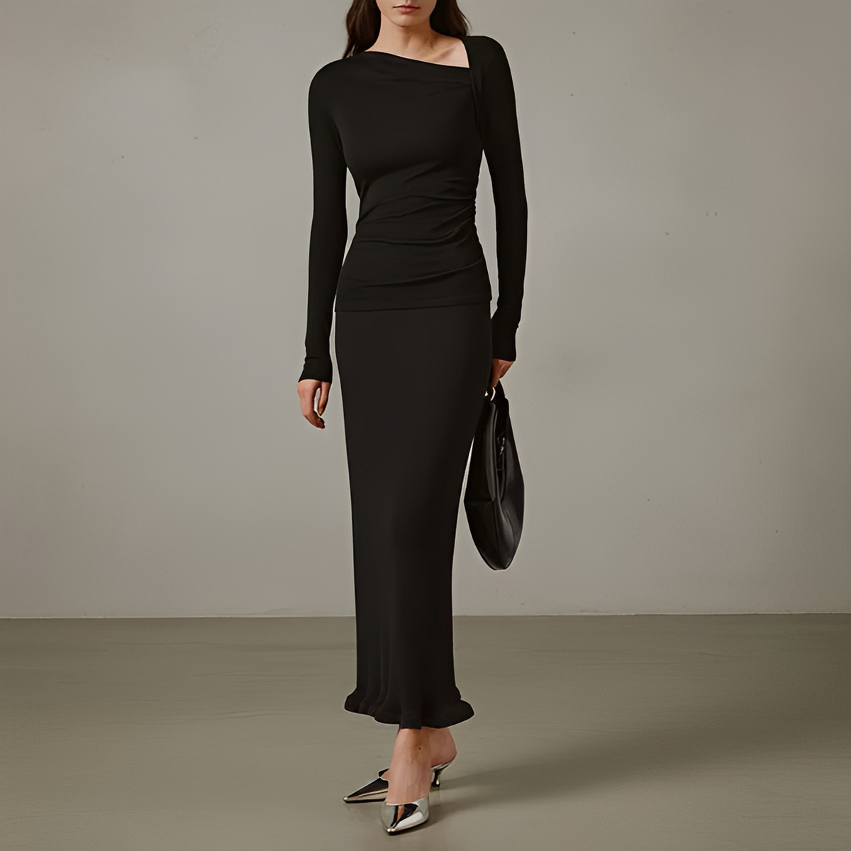 Selina - Asymmetrical ribbed shirt