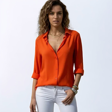 Delilah - Elegant blouse with long sleeves