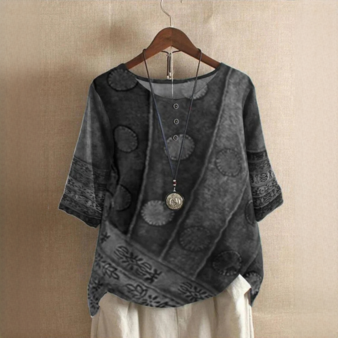 Jessel - Elegant blouse with round neckline