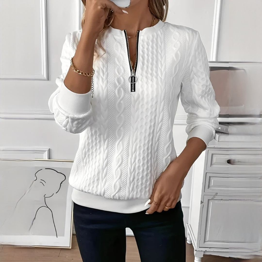 Hedie - Elegant and chic zip-up sweater
