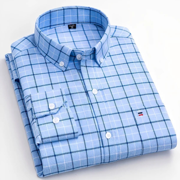 Nikollas - Casual long-sleeve plaid shirt