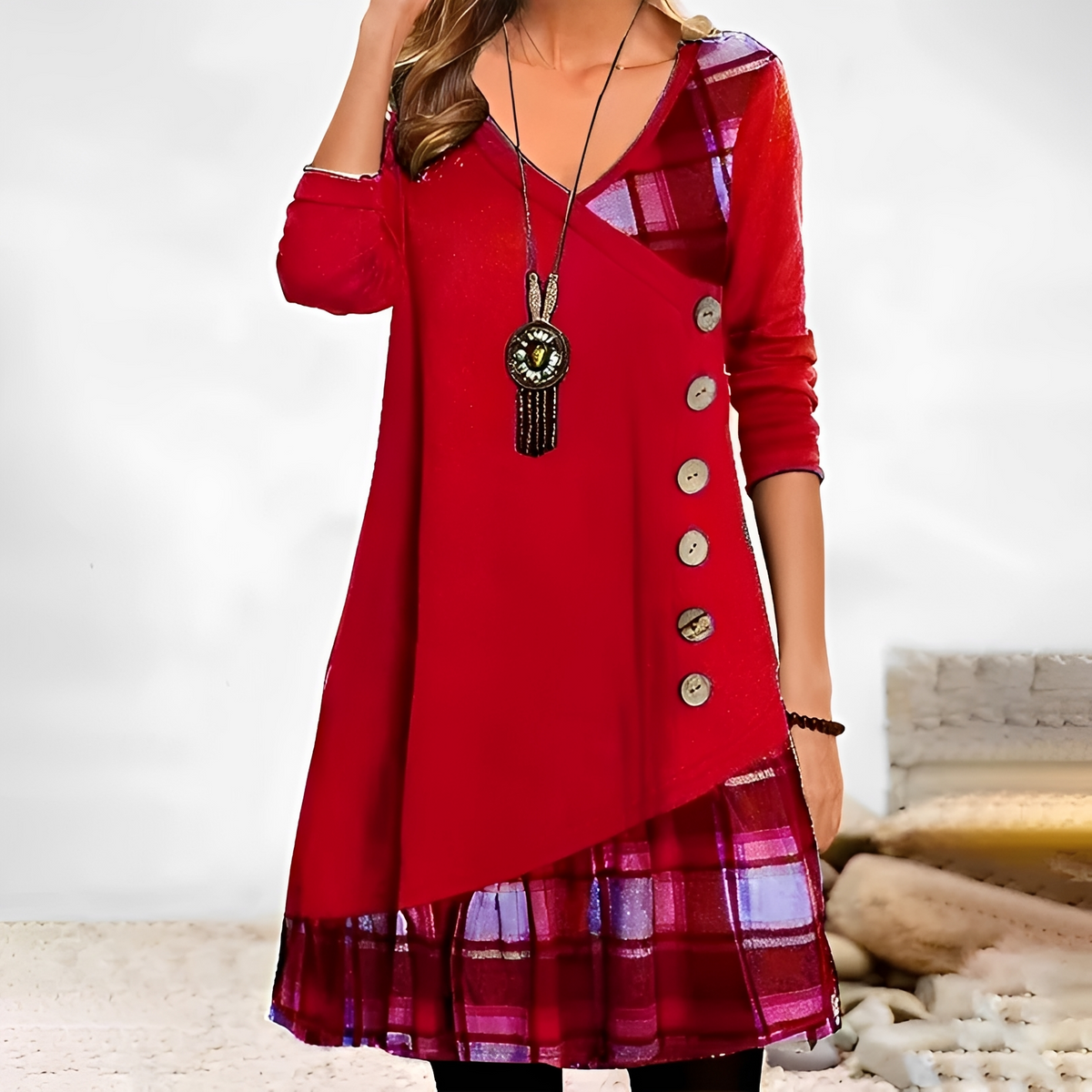 Shawnee - Stylish and cozy long-sleeve mini dress