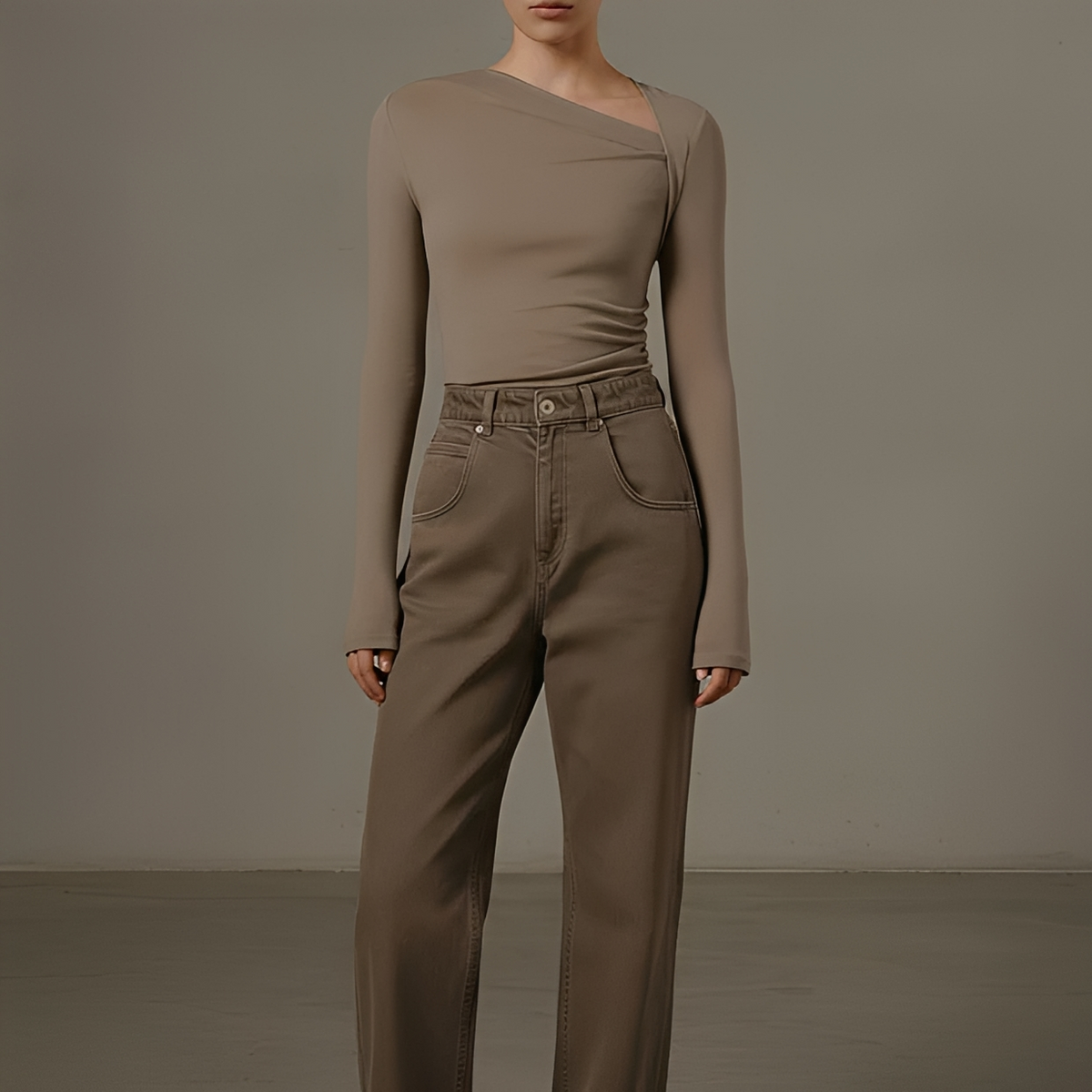 Selina - Asymmetrical ribbed shirt