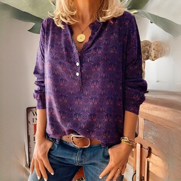 Bethany - Classic long-sleeve printed blouse