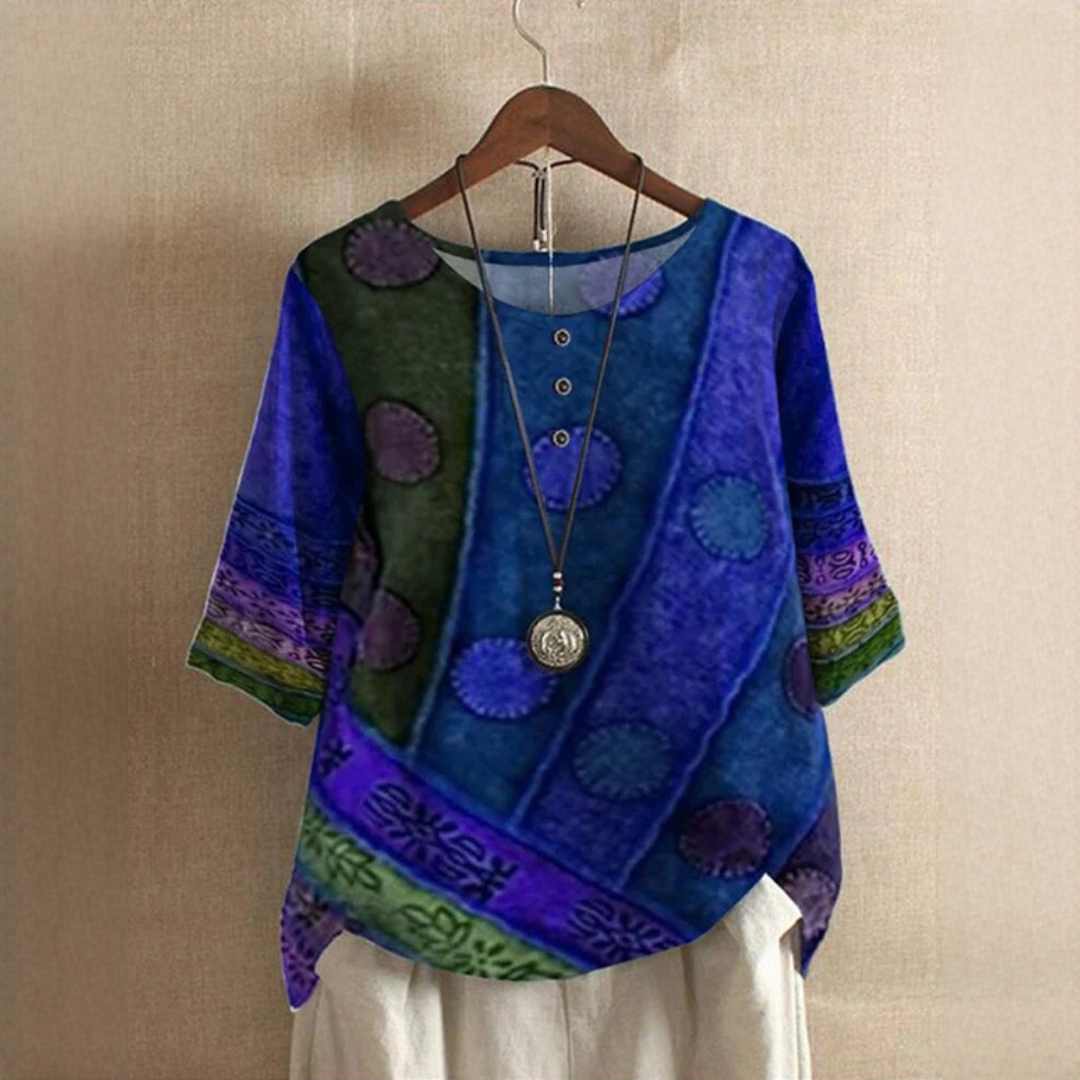 Jessel - Elegant blouse with round neckline
