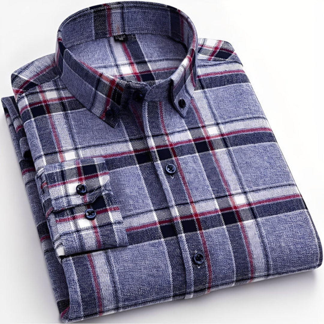 Nikollas - Casual long-sleeve plaid shirt
