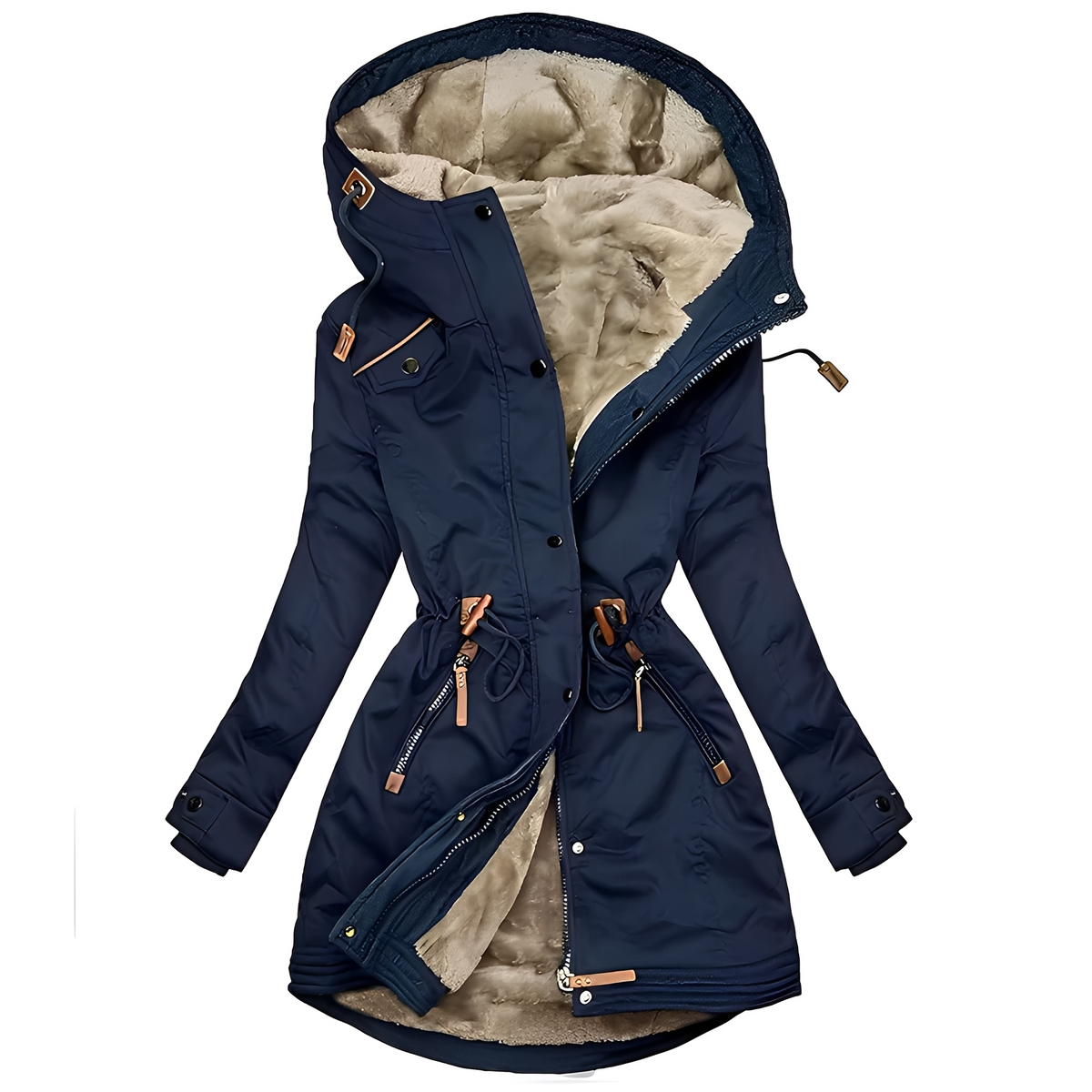 Lavena - Coat with hood, elegant and comfortable