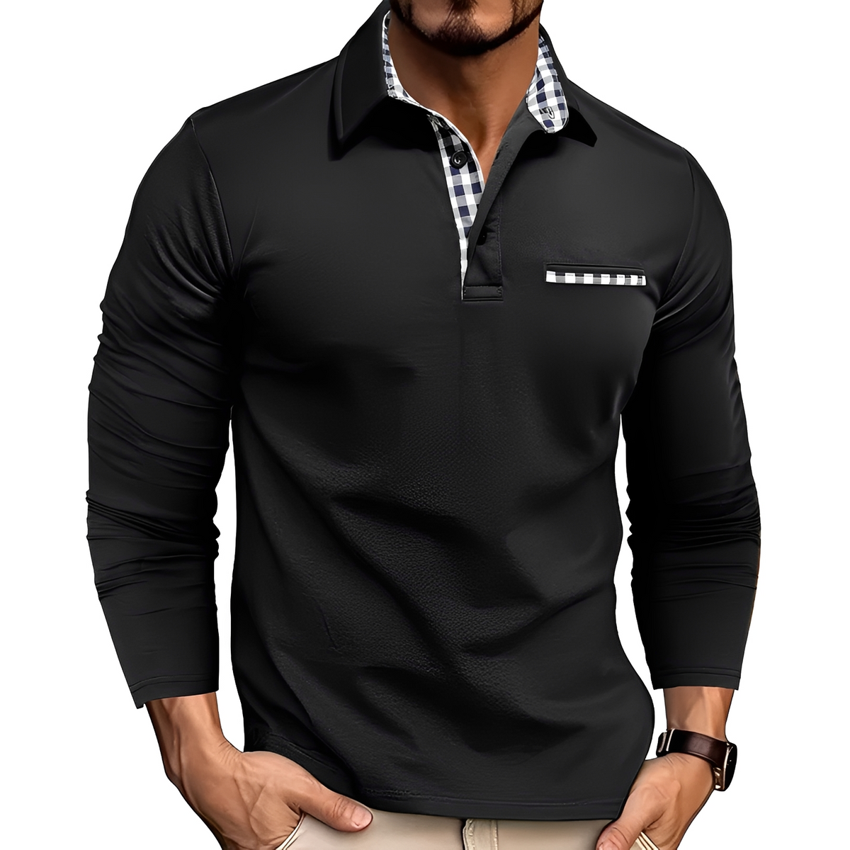Charel - Durable long-sleeve polo shirt