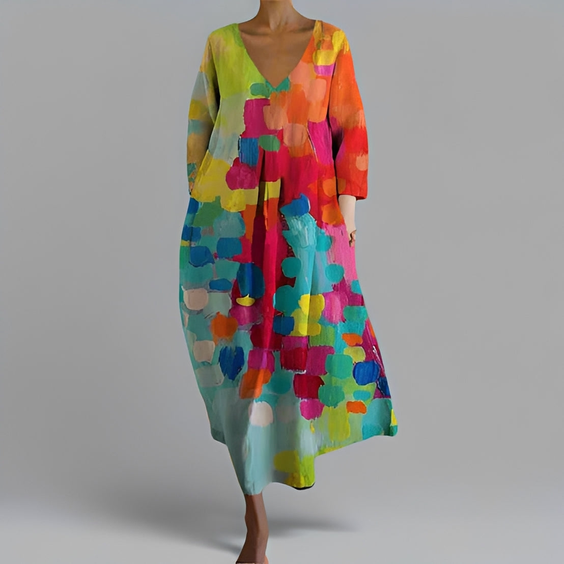 Alina - Oversized midi dress with V-neck