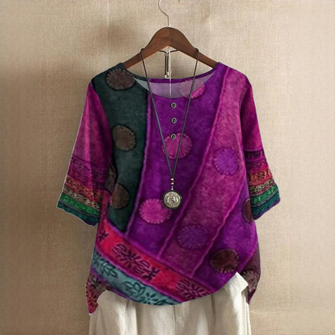 Jessel - Elegant blouse with round neckline