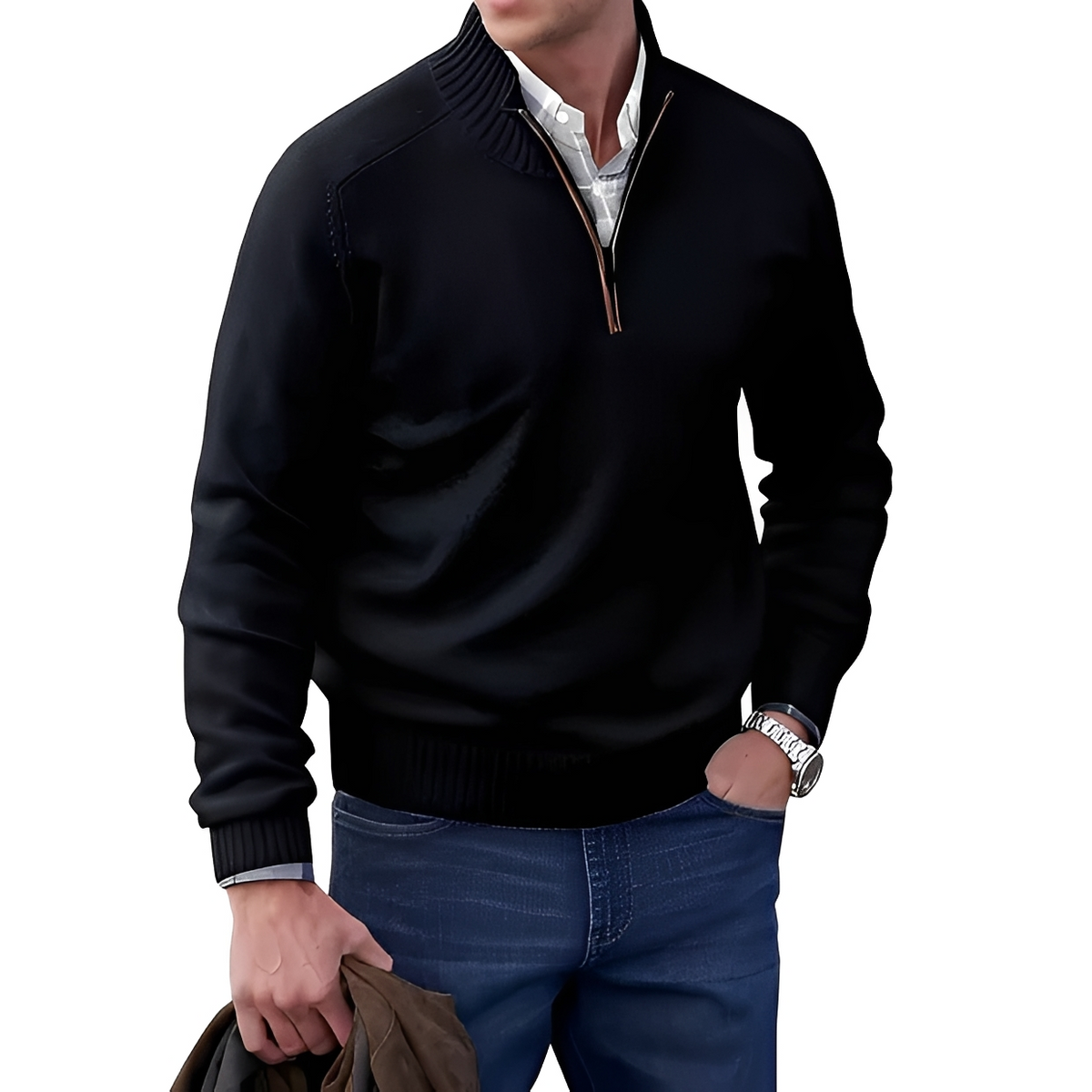 Jeremy - Soft half-zip sweater