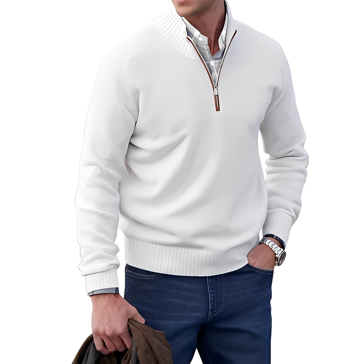 Gabriel - Warm and cozy sweater with zipper collar